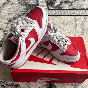 Nike Kids Red and White Sneakers